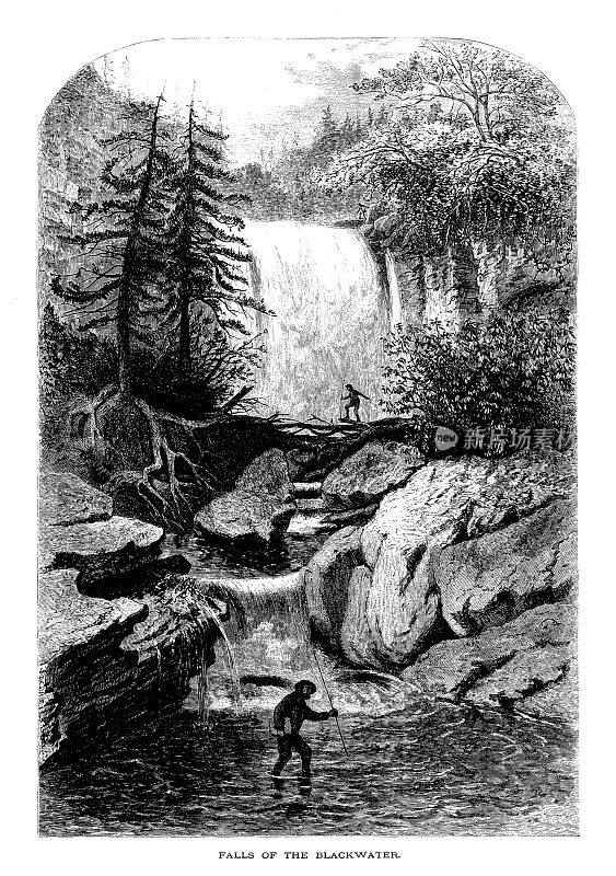黑水瀑布，西弗吉尼亚州|美国历史插图
